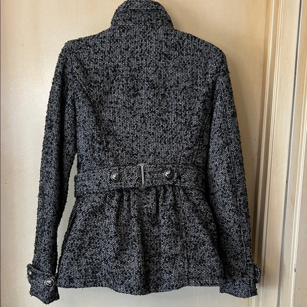 Pink Envelope Black and WhiteTweed Pea Coat size M - Picture 7 of 12